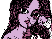 barely 4bit - schiele's eyes with uno's horizontal shading 