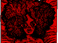 red curly wave 
